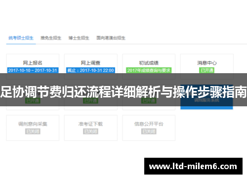 足协调节费归还流程详细解析与操作步骤指南