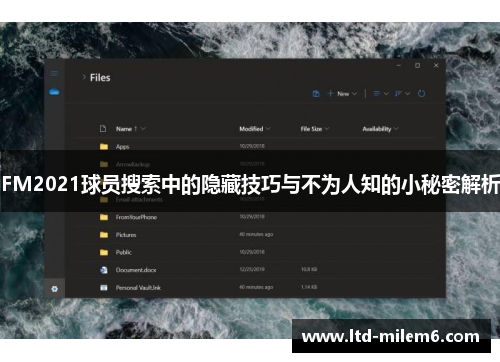 FM2021球员搜索中的隐藏技巧与不为人知的小秘密解析