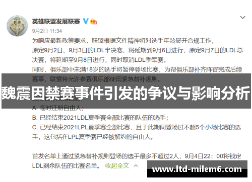 魏震因禁赛事件引发的争议与影响分析
